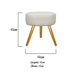 Kit 3 Puffs Sofia Palito Mel Suede Bege - 4