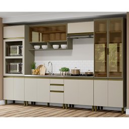 Cozinha Completa 6 Peças Connect Duna/cristal com Torre Quente e Cristaleira - Móveis Henn - 2