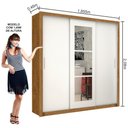 Ver imagem 7 de Guarda-Roupa Clarice Com Espelho Freijó/Branco Carioca Móveis