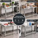 Ver imagem 7 de Bancada Inox 100x50 Mesa de Trabalho Profissional