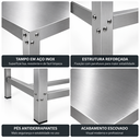 Ver imagem 4 de Bancada Inox 100x50 Mesa de Trabalho Profissional