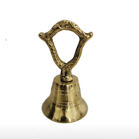 Sino Campanhia Liso De Mão Mesa 13 Cm Bronze Decoração