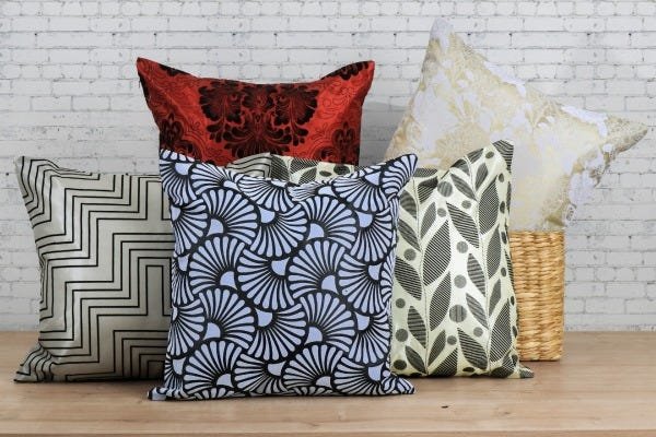 Kit 5 Capas De Almofada Com Ziper Decorativa 43x43cm Estampada Veludo Sultan - 1