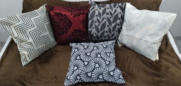 Kit 5 Capas De Almofada Com Ziper Decorativa 43x43cm Estampada Veludo Sultan - 7
