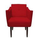 Ver imagem 2 de Kit 02 Poltronas Decorativa Naty Pés Palito Suede Vermelho - D'Classe Decor