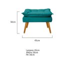 Ver imagem 6 de Poltrona com Puff Opala Palito Mel Suede Azul Turquesa - Doce Sonho Móveis