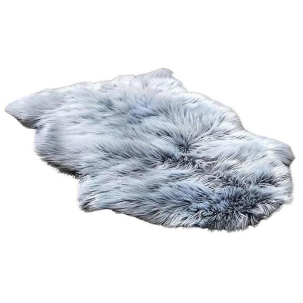 Tapete Decorativo Pelego de Pelúcia Alta 58x88cm Cinza – Fwb - 2