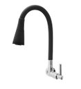 Ver imagem 1 de Torneira Cozinha Gourmet Flexível Silicone Preta de Parede Duplo Jato
