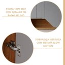 Ver imagem 6 de Cozinha Modulada 5 Peças com 1 Cristaleira 1 Balcão 2 Armários Aéreos e 1 Torre Celeste Bege Cinamomo/Platina