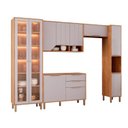 Ver imagem 2 de Cozinha Modulada 5 Peças 1 Cristaleira 1 Balcão 2 Armários Aéreo 1 Torre Celeste Cinamomo/Platina