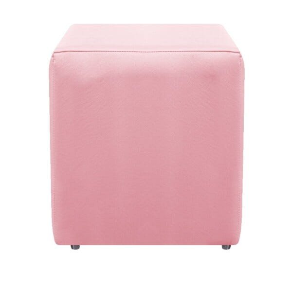 Puff Rosa Puff Decorativo Dado Suede Rosa Bebê | MadeiraMadeira