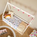 Ver imagem 6 de Mini Cama Infantil Branco Madeira Montessori Casinha com Estrado Wilma Idimex