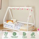 Ver imagem 5 de Mini Cama Infantil Branco Madeira Montessori Casinha com Estrado Wilma Idimex