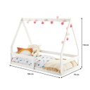 Ver imagem 3 de Mini Cama Infantil Branco Madeira Montessori Casinha com Estrado Wilma Idimex
