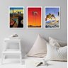 Kit 3 Quadros Obras de Salvador Dalí 33x24cm - com Vidro:madeira Branca - 2