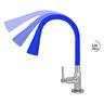 Torneira de Cozinha Gourmet Flexível Mesa Inox Silicone Azul C62 Bico Arejador Cone Duplo Jato - 2