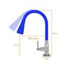 Torneira de Cozinha Gourmet Flexível Mesa Inox Silicone Azul C62 Bico Arejador Cone Duplo Jato - 3