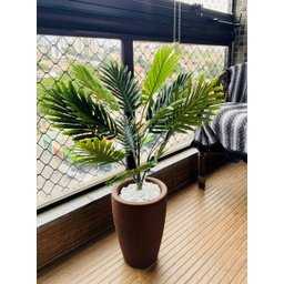 Kit Decoração Sala Escritório Planta Artificial + Vaso - 4