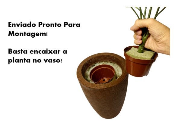 Kit Decoração Sala Escritório Planta Artificial + Vaso - 3