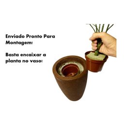 Kit Decoração Sala Escritório Planta Artificial + Vaso - 3