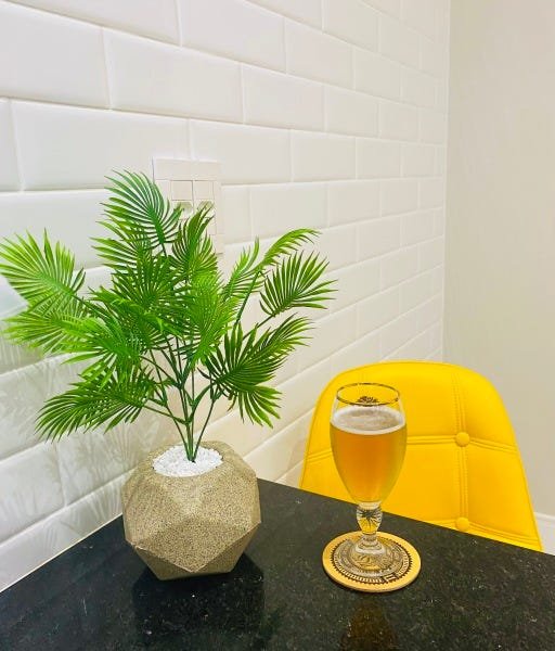Arranjo de Mesa Mini Coqueiro Com Vaso Areia - 3