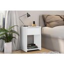 Ver imagem 4 de Mesa de Cabeceira Triunfo 1 Gaveta Branco Absoluto Semi Fosco - Zanzini