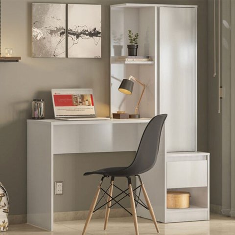Escrivaninha Com Armário Office Morada 29800 Branco - Demóbile