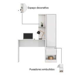 Escrivaninha Com Armário Office Morada 29800 Branco - Demóbile - 5