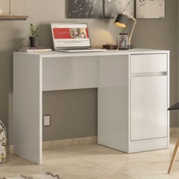 Escrivaninha com 1 gaveta e 1 porta Office Morada Branco Demóbile - 1