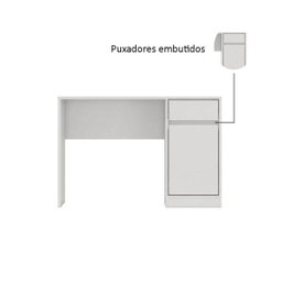 Escrivaninha com 1 gaveta e 1 porta Office Morada Branco Demóbile - 4