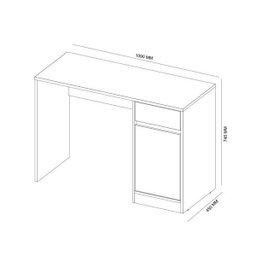 Escrivaninha com 1 gaveta e 1 porta Office Morada Branco Demóbile - 3