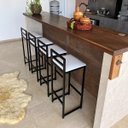 Ver imagem 1 de Banqueta Quadrada Bistro Industrial Alta Casa Bar Cozinha:branco