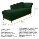Ver imagem 4 de Kit Diva Recamier Vanessa 140cm Lado Esquerdo e 02 Poltronas Laura Suede - Doce Sonho Móveis RECAMIE