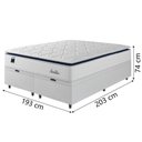 Ver imagem 3 de Cama Box Baú Casal King Colchão Molas Ensacadas com Pillow Sevilha 193x203x74cm Branco/cinza