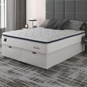 Ver imagem 6 de Cama Box Baú Casal King Colchão Molas Ensacadas com Pillow Sevilha 193x203x74cm Branco/cinza
