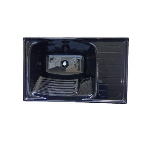 Tanque de Lavanderia Tanque de Fibra com Bancada 81x50cm Preto Durafort 81x50cm