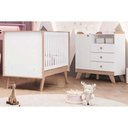 Ver imagem 1 de Quarto de Bebê Completo Confete 2 Peças (1 Cômoda + 1 Berço) Qi65 Branco/jequitiba - Henn