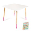 Ver imagem 5 de Mesa e 2 Cadeiras Infantil Dinossauro Kit Livro Educativo em Madeira - Rosa