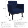 Poltrona Classic Pés Luís XV Suede Azul Marinho - Doce Sonho Móveis - 4