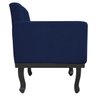 Poltrona Classic Pés Luís XV Suede Azul Marinho - Doce Sonho Móveis - 3