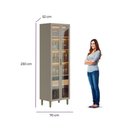 Ver imagem 6 de Cristaleira 70cm Allure Linea Brasil Jequitiba/Gris Fosco