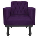 Ver imagem 3 de Kit 2 Poltronas Classic Pés Luís Xv Suede Roxo - Doce Sonho Móveis