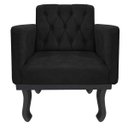 Ver imagem 3 de Kit 2 Poltronas Classic Pés Luís Xv Suede Preto - Doce Sonho Móveis