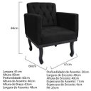 Ver imagem 5 de Kit 2 Poltronas Classic Pés Luís Xv Suede Preto - Doce Sonho Móveis