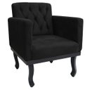 Ver imagem 2 de Kit 2 Poltronas Classic Pés Luís Xv Suede Preto - Doce Sonho Móveis