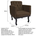 Ver imagem 5 de Kit 2 Poltronas Classic Pés Luís Xv Suede Marrom - Doce Sonho Móveis