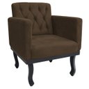 Ver imagem 2 de Kit 2 Poltronas Classic Pés Luís Xv Suede Marrom - Doce Sonho Móveis