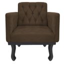 Ver imagem 3 de Kit 2 Poltronas Classic Pés Luís Xv Suede Marrom - Doce Sonho Móveis
