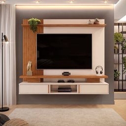 Painel Leoni para TV 65 Polegadas Porta Deslizante DJ Móveis - 2