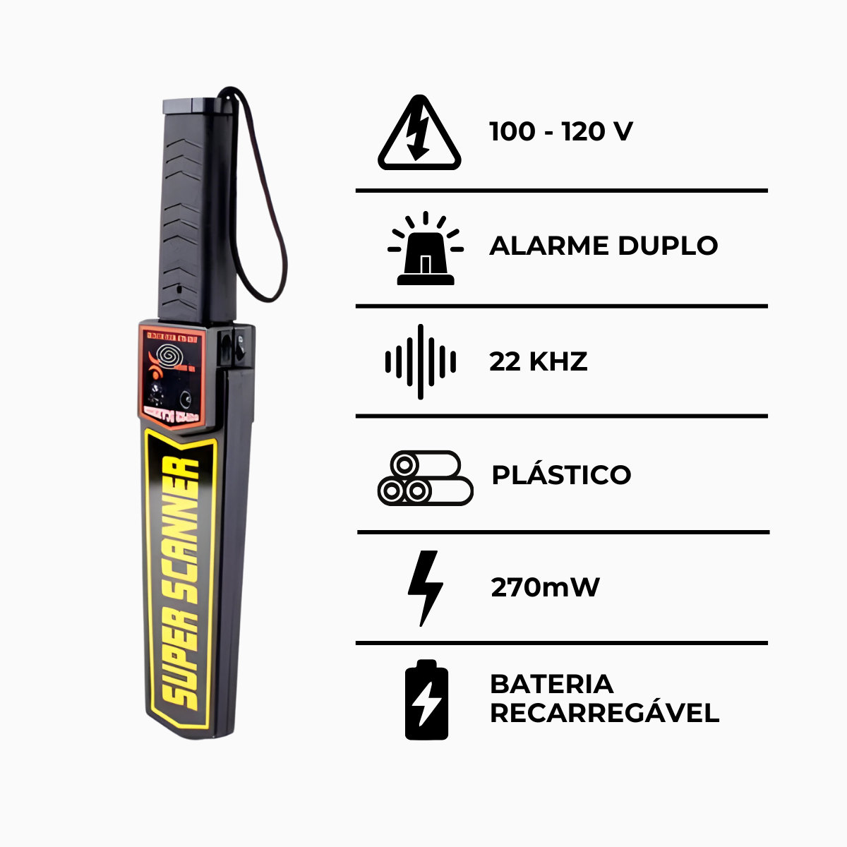 Detector de Metal com Bateria 9v Ds12619 - 7